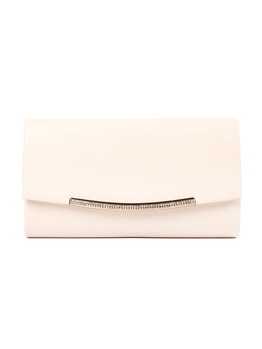 Helle beige Clutch mit Kette