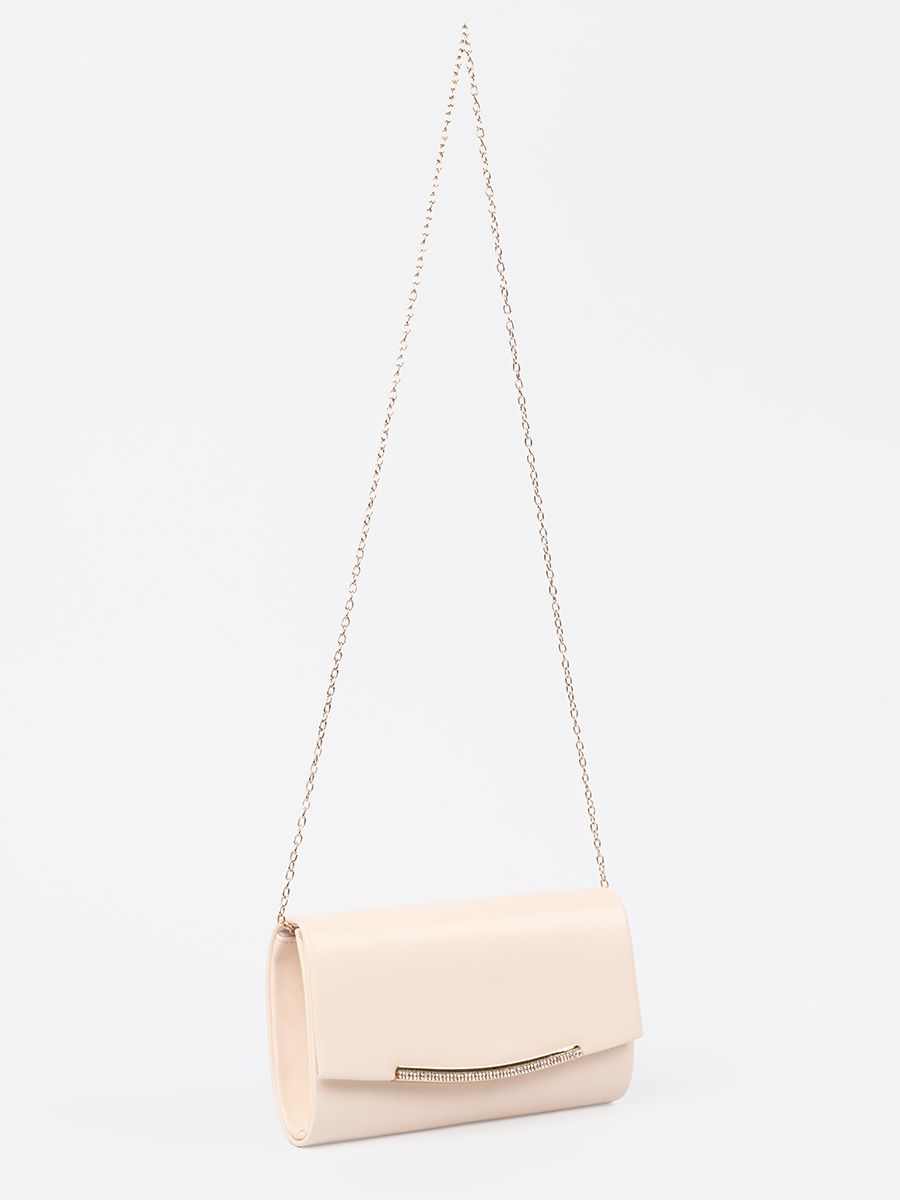 Helle beige Clutch mit Kette