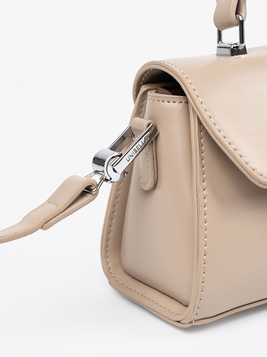 Beige kleine Handtasche mit Henkel