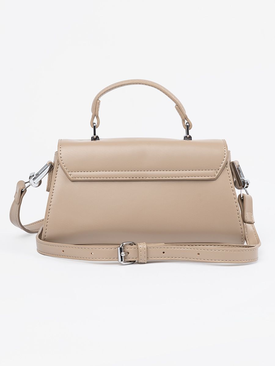 Beige kleine Handtasche mit Henkel