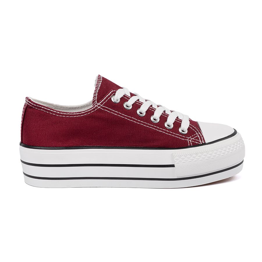 Bordeaux Damen Sneakers auf Plattform