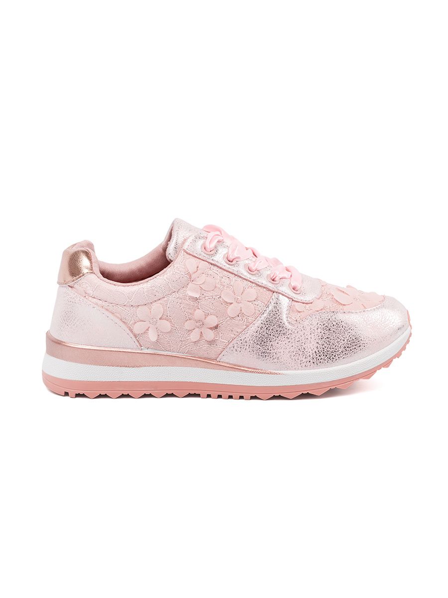 Rosa Sneakers mit Blumenmuster