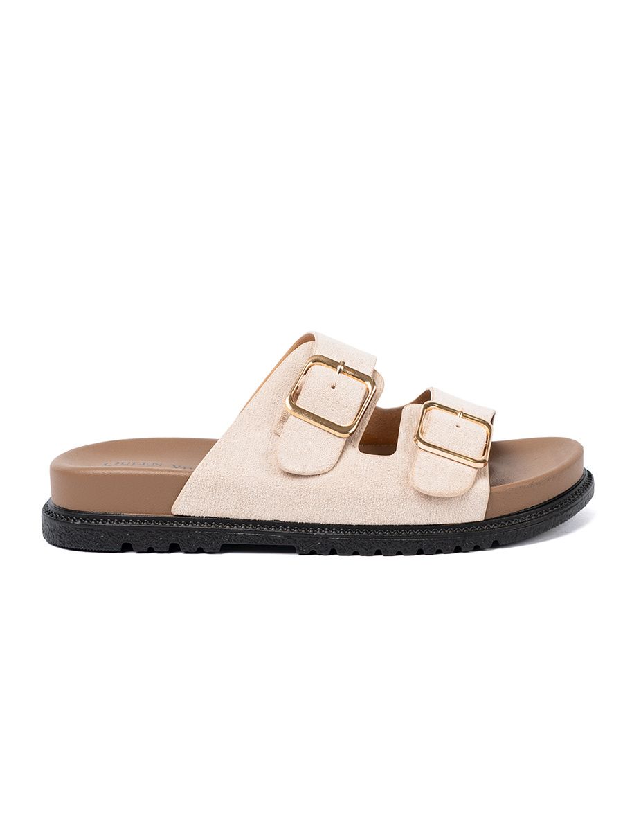 Stilvolle beige Sandalen mit Wildleder-Optik