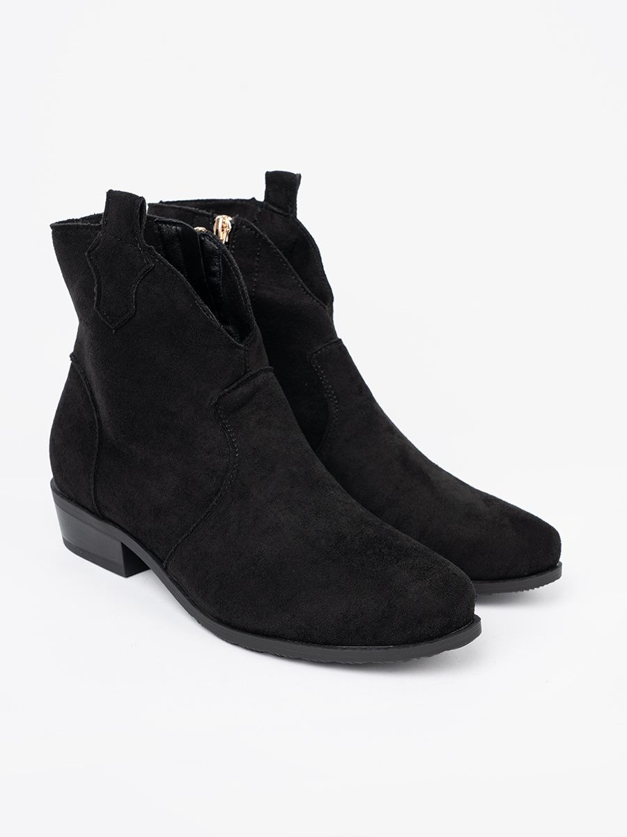 Schwarze Wildleder Stiefeletten