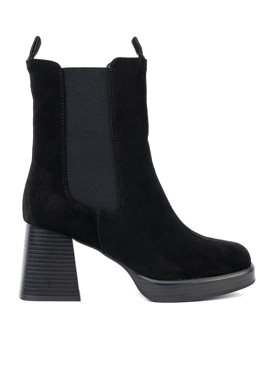 Elegante Stiefeletten mit Blockabsatz und elastischen Einsätzen