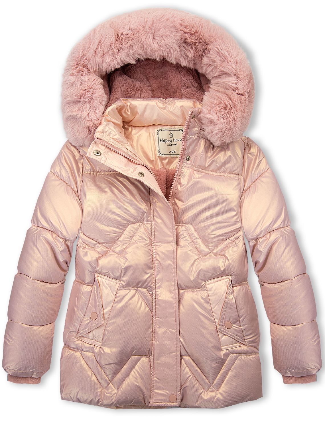 Winterjacke für Mädchen mit Kapuze Rosa