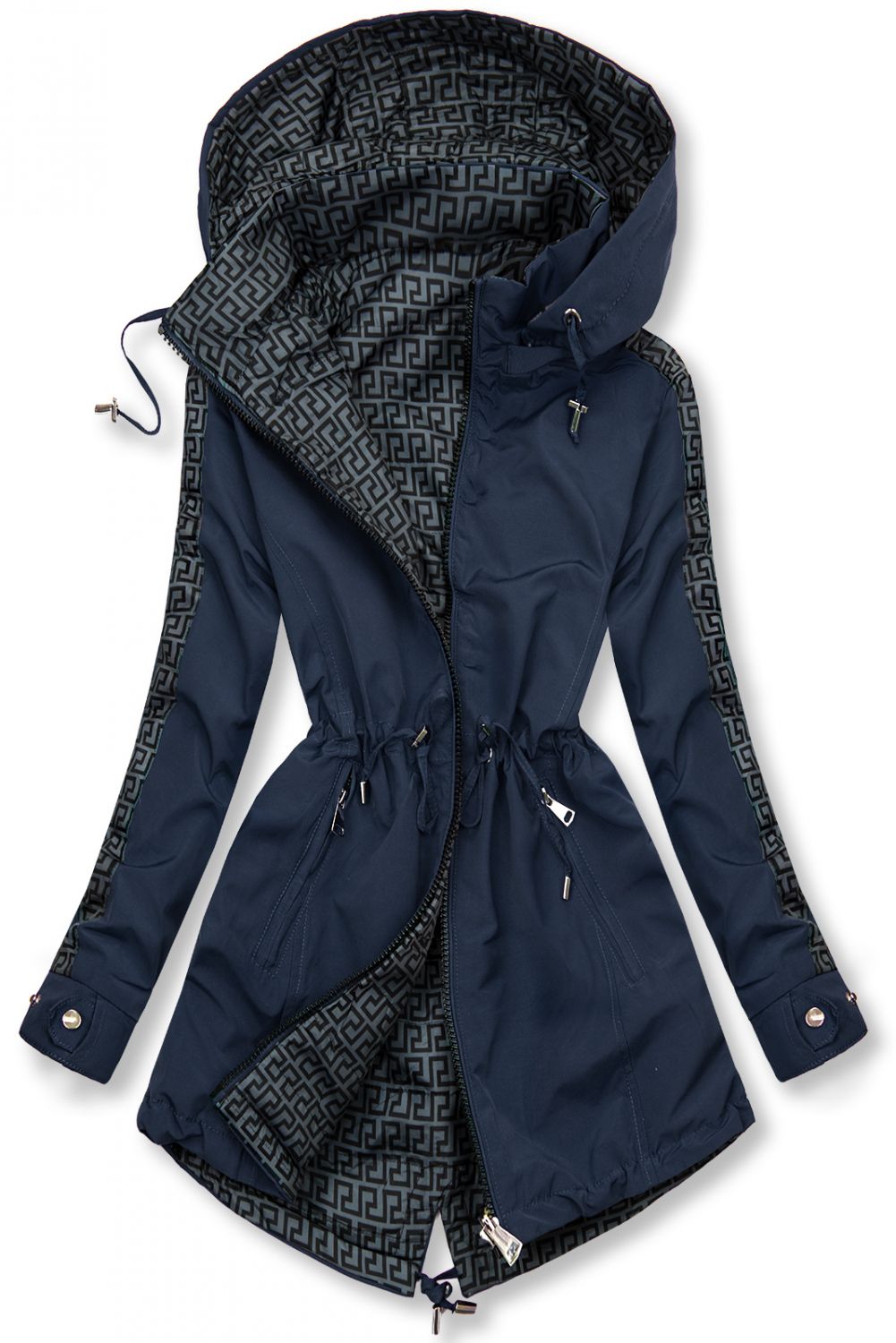 Leichter Parka dunkelblau/grau