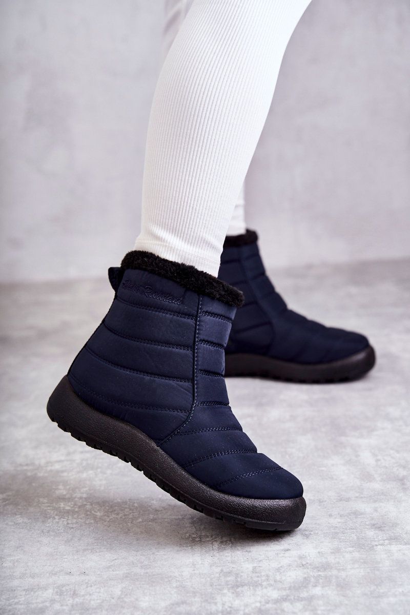 Gefütterte Snowboots mit Plateau, blau