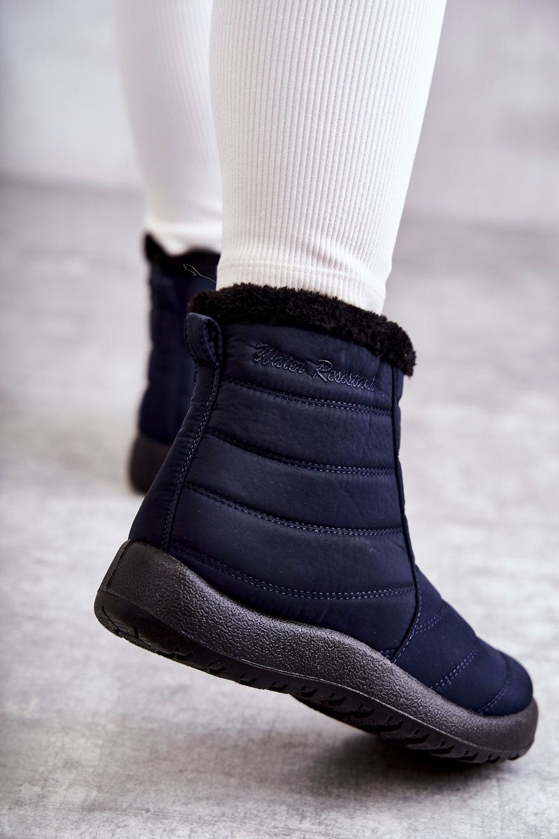 Gefütterte Snowboots mit Plateau, blau