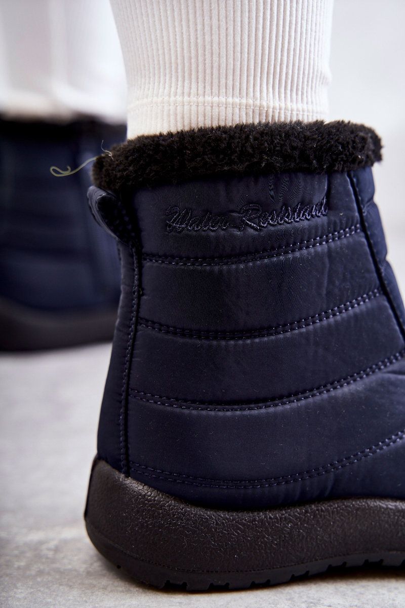 Gefütterte Snowboots mit Plateau, blau