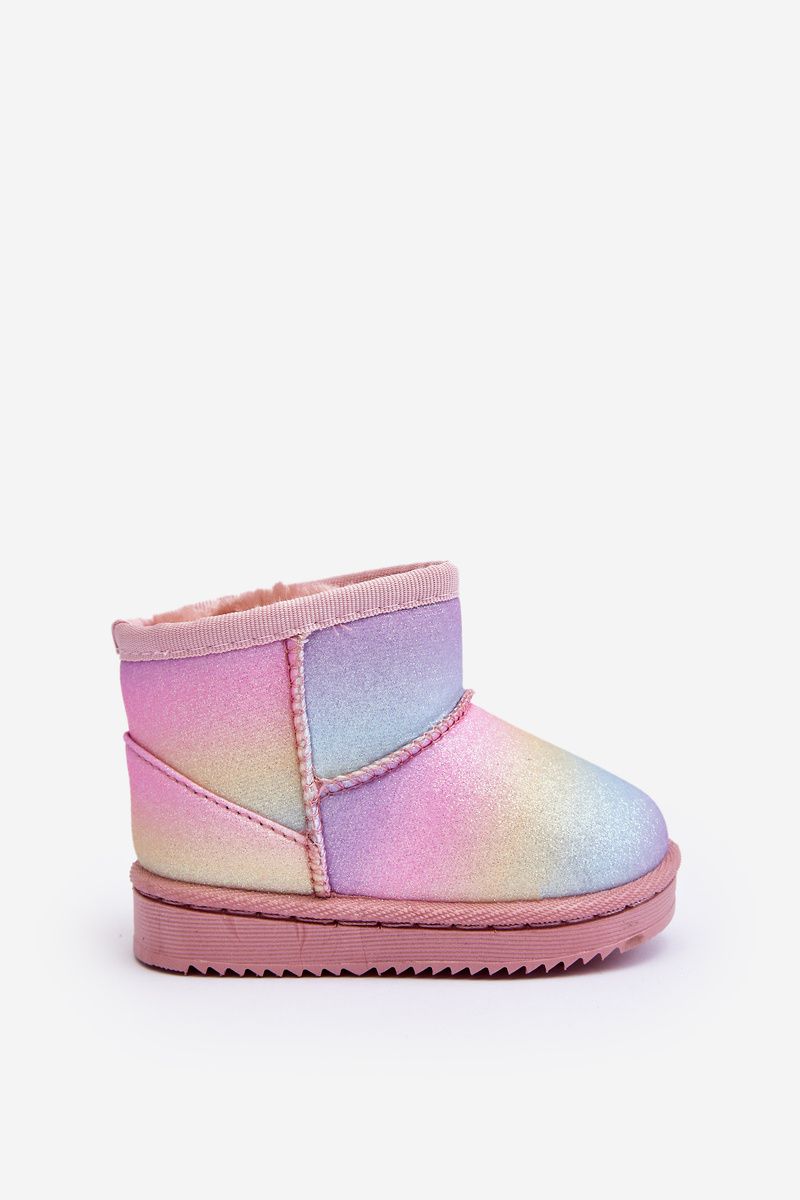Gefütterte bunte Schneestiefel mit Fell
