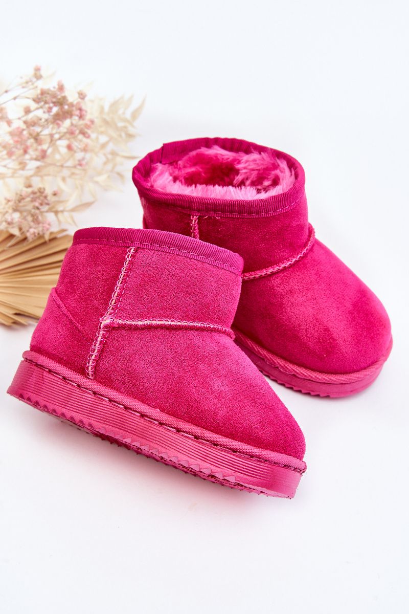 Gefütterte rosa Slip-on-Schneestiefel