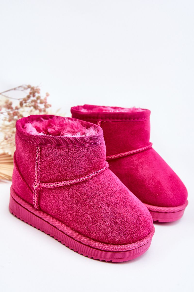 Gefütterte rosa Slip-on-Schneestiefel