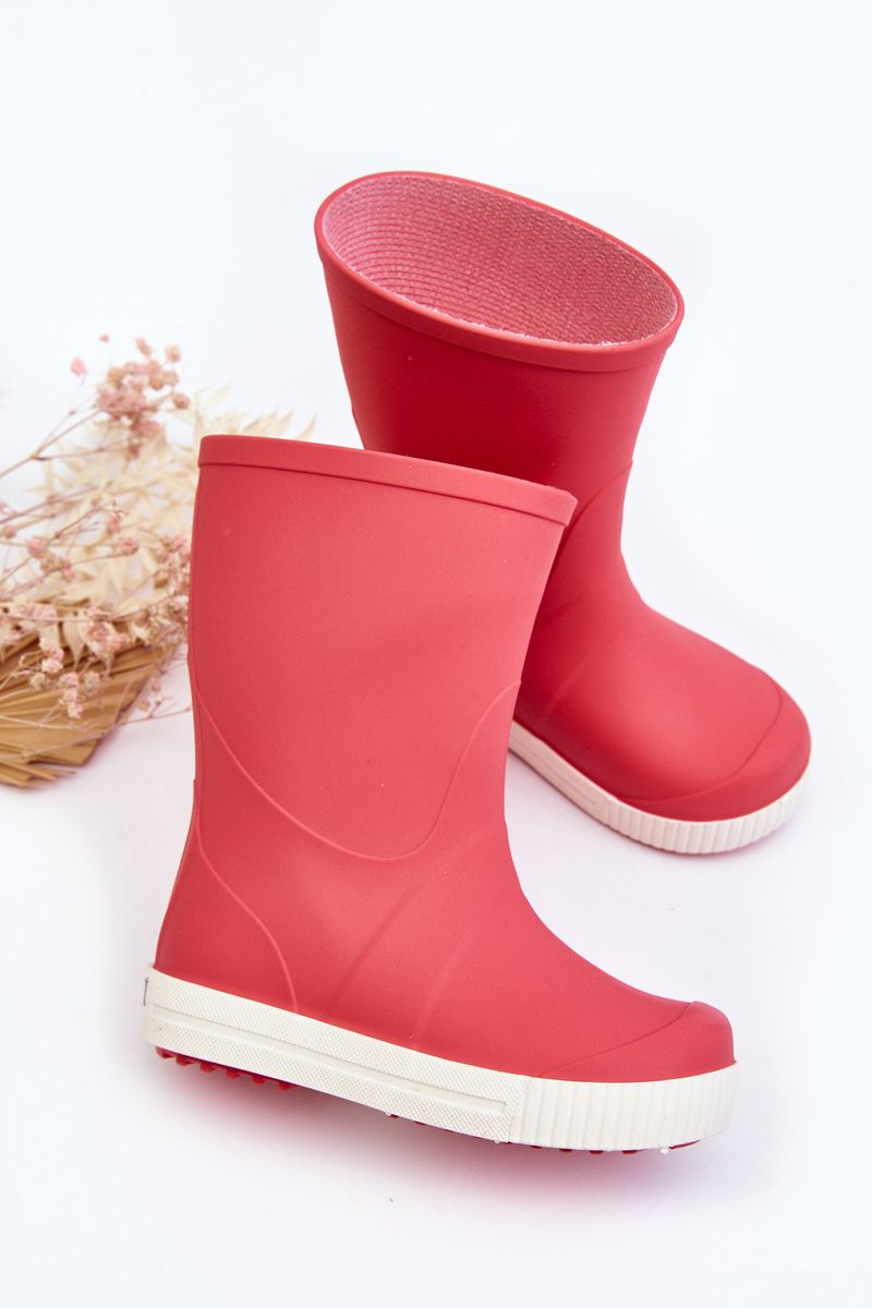 Rosa Gummistiefel mit Plateausohle