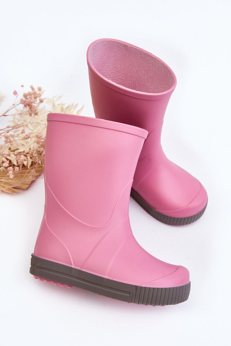 Rosa Gummistiefel mit Plateausohle