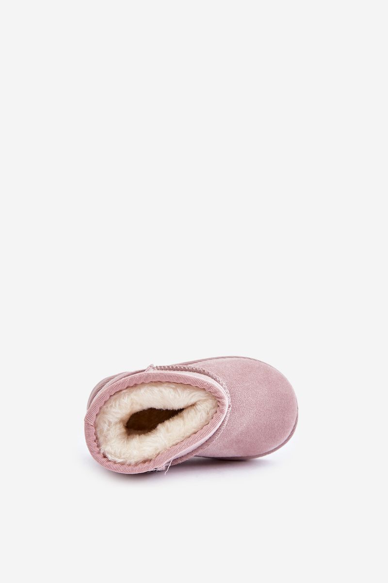 Gefütterte rosa Schneestiefel aus Wildlederimitat