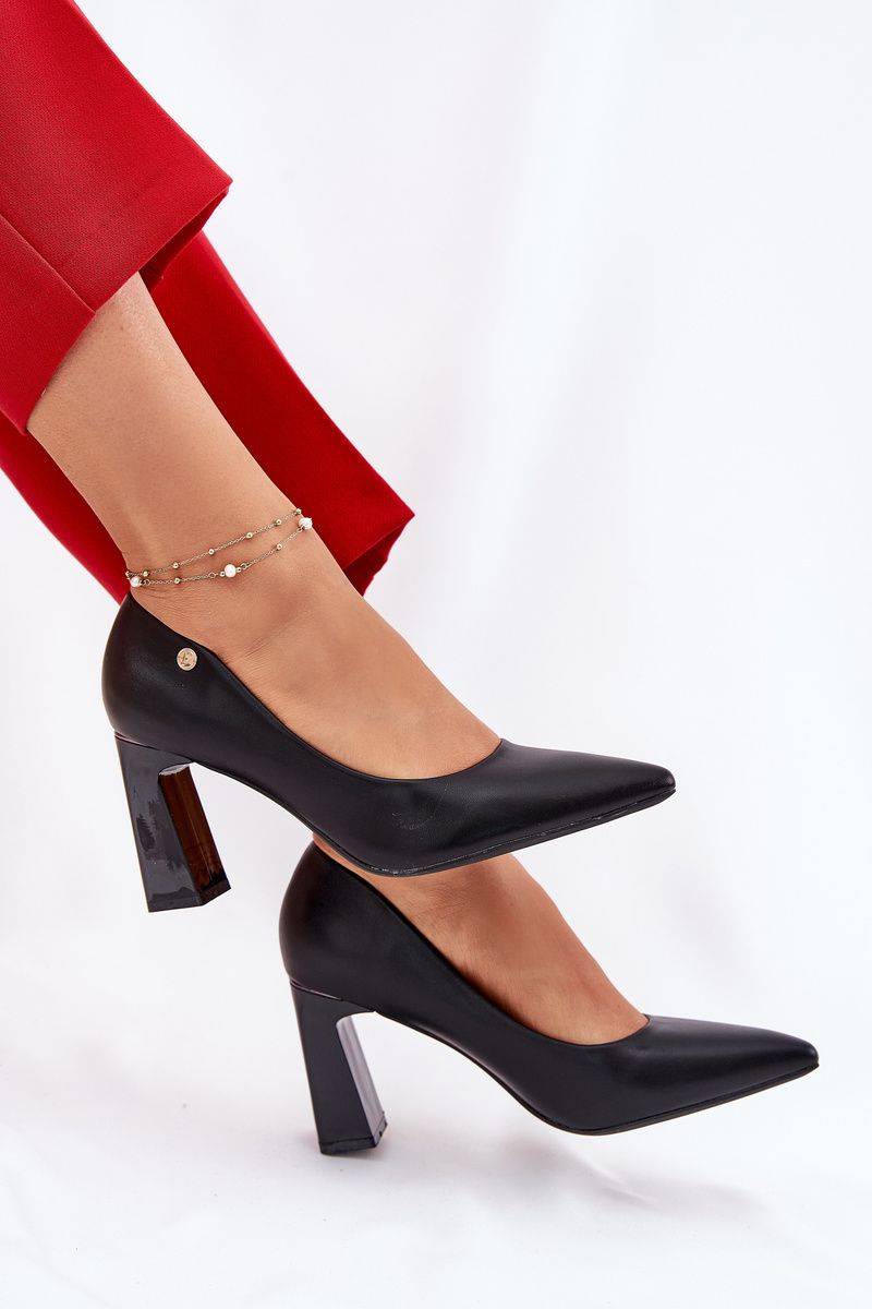 Elegante Pumps mit Blockabsatz, schwarz