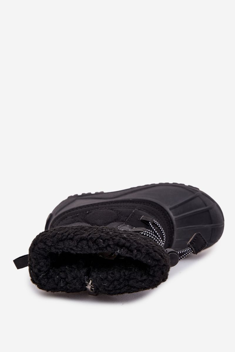 Gefütterte Schneestiefel mit Reißverschluss schwarz