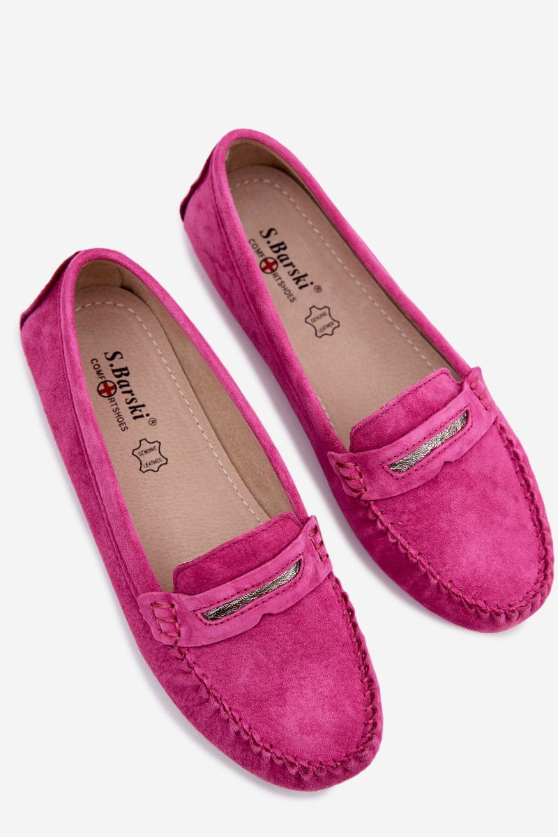 Mokassin aus echtem Veloursleder, rosa