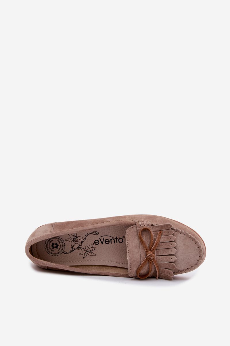 Mokassin aus echtem Veloursleder beige