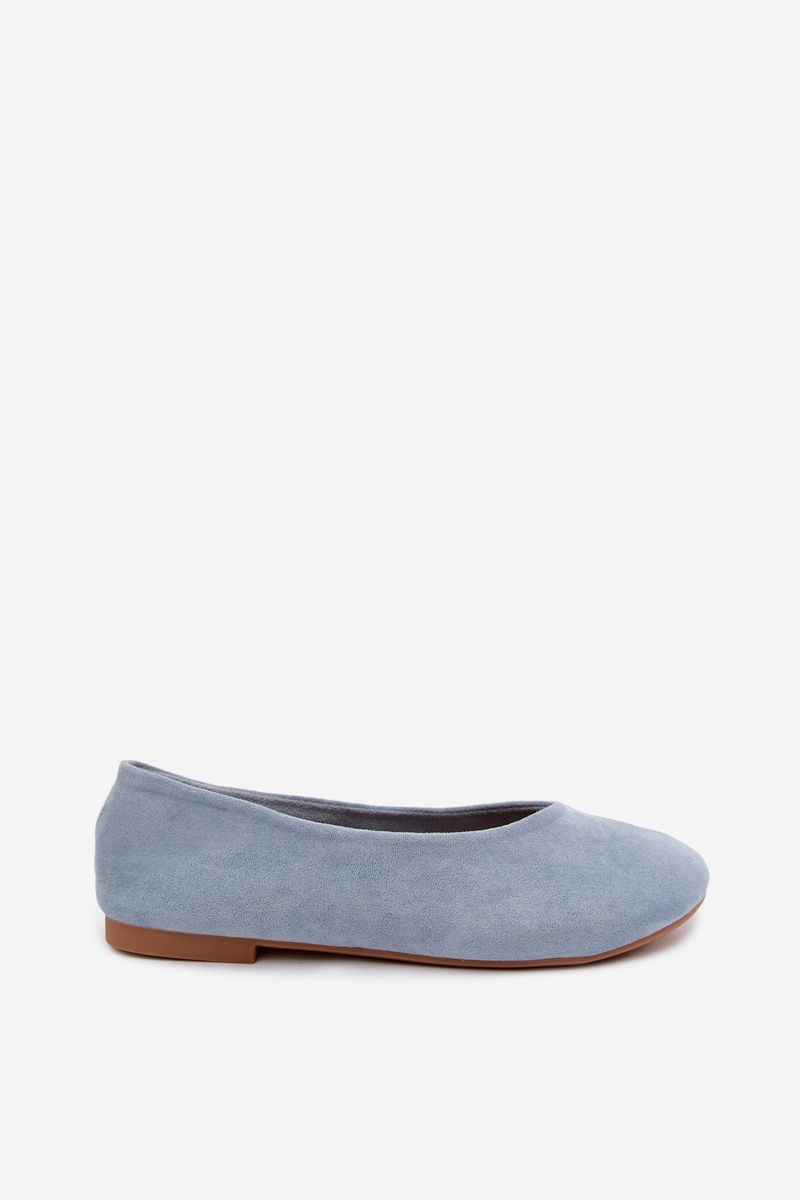 Ballerinas aus Velourslederimitat blau