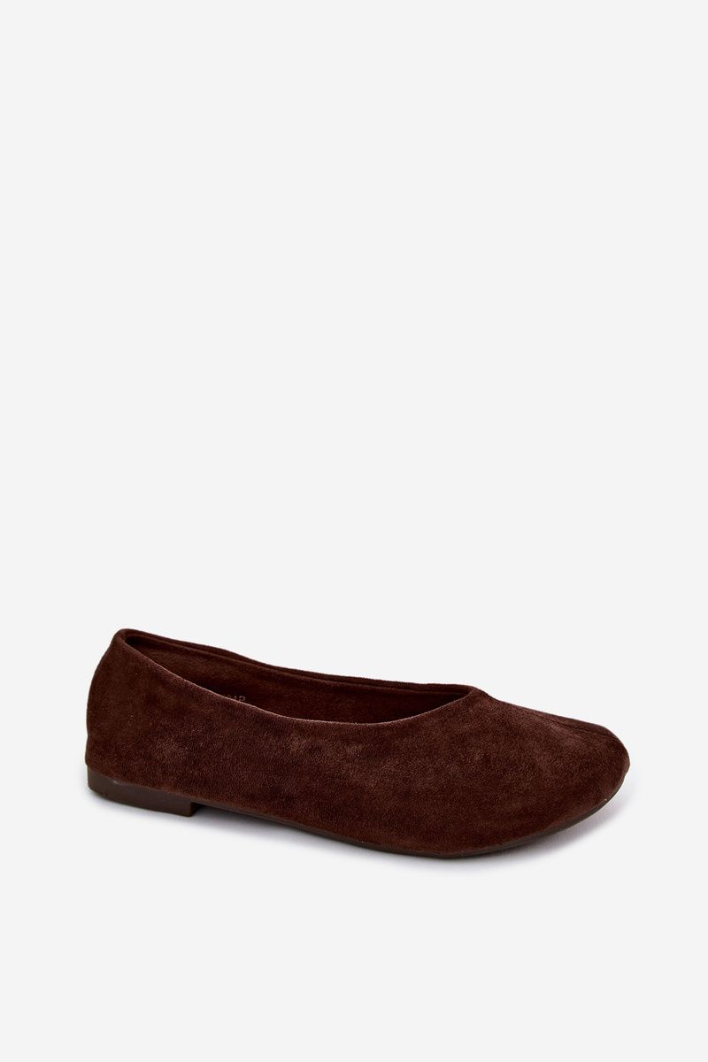 Braune Ballerinas aus Wildlederimitat
