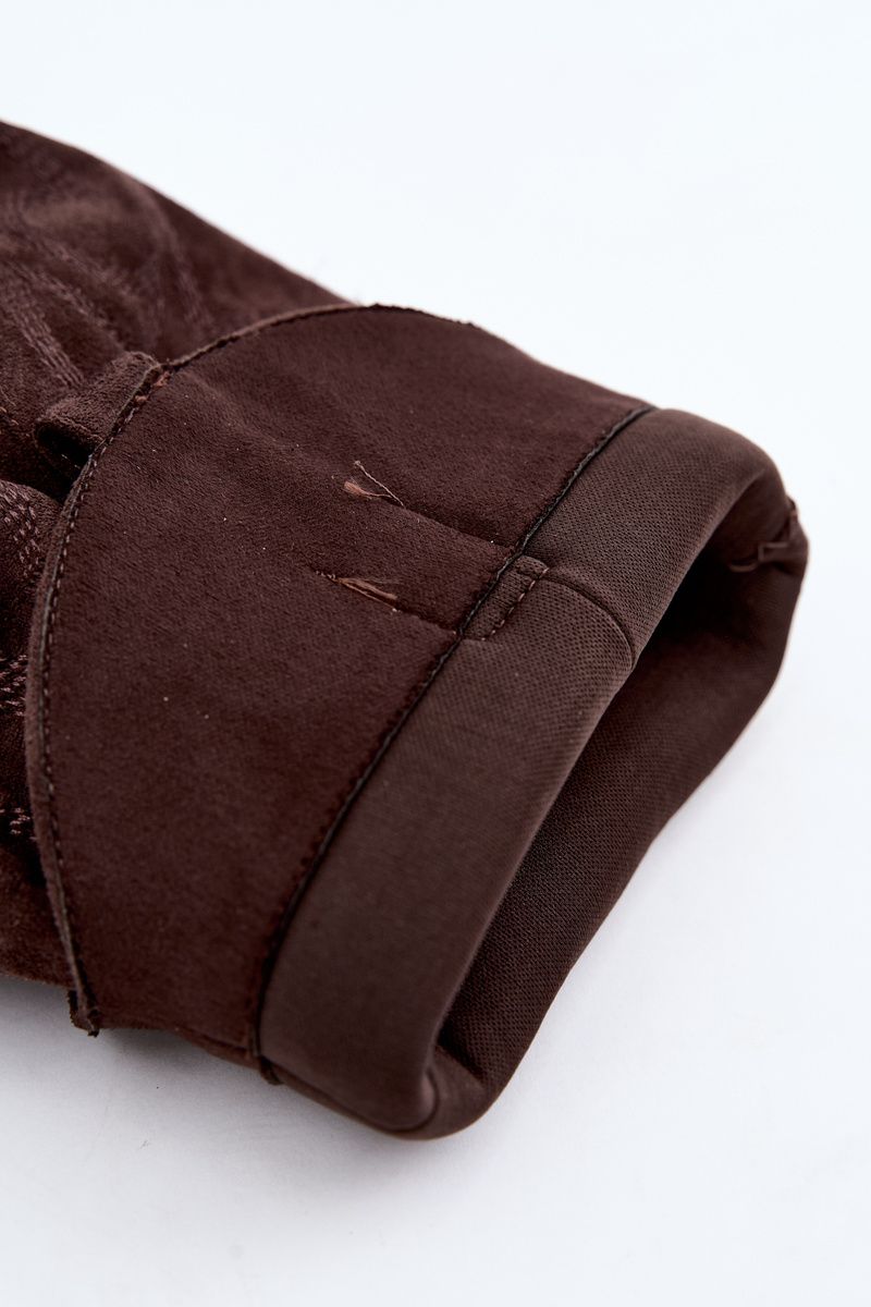 Braune Cowboy-Stiefel aus Velourslederimitat mit umgeschlagenem Schaft und Blockabsatz