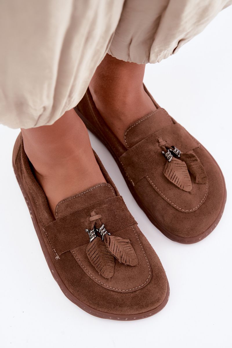 Barefoot-Mokassin aus echtem Wildleder, braun