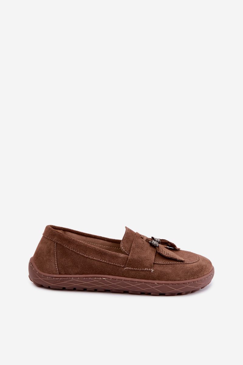 Barefoot-Mokassin aus echtem Wildleder, braun