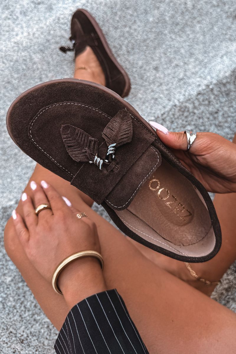 Barefoot Mokassin aus echtem Wildleder, braun