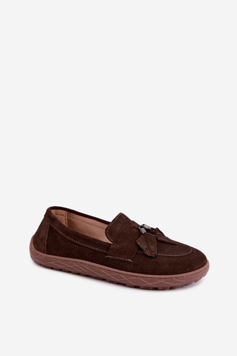 Barefoot Mokassin aus echtem Wildleder, braun