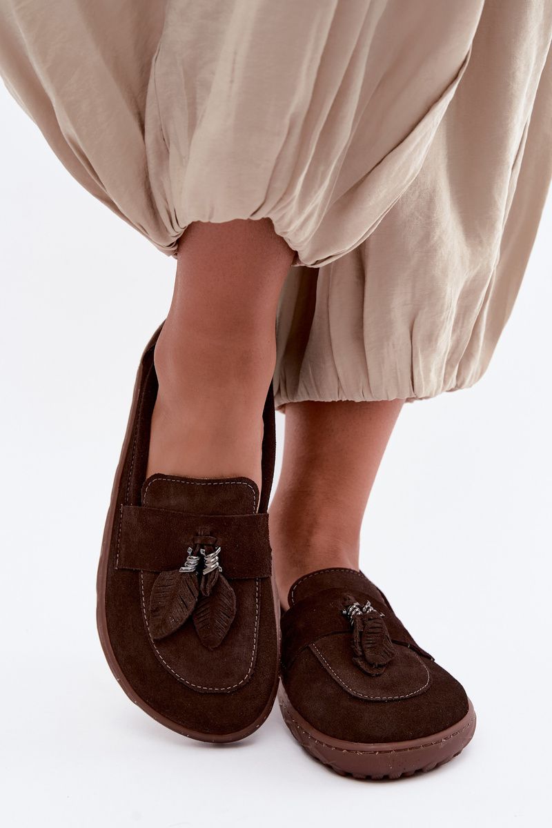 Barefoot Mokassin aus echtem Wildleder, braun