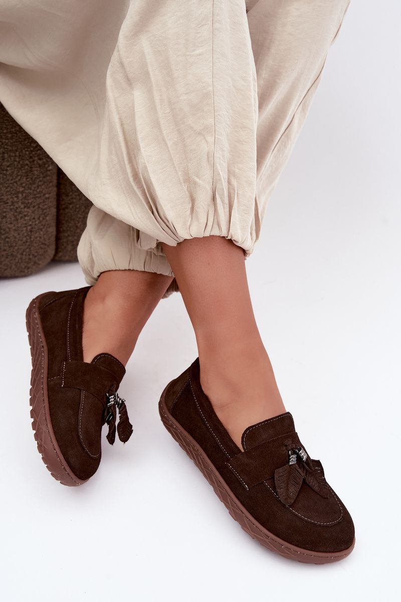 Barefoot Mokassin aus echtem Wildleder, braun