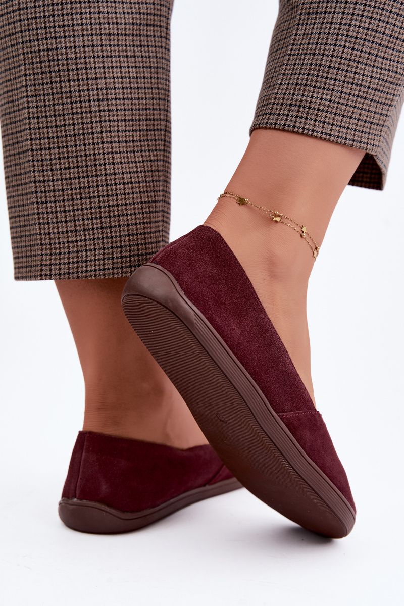 Barefoot Ballerinas aus echtem Wildleder bordeaux