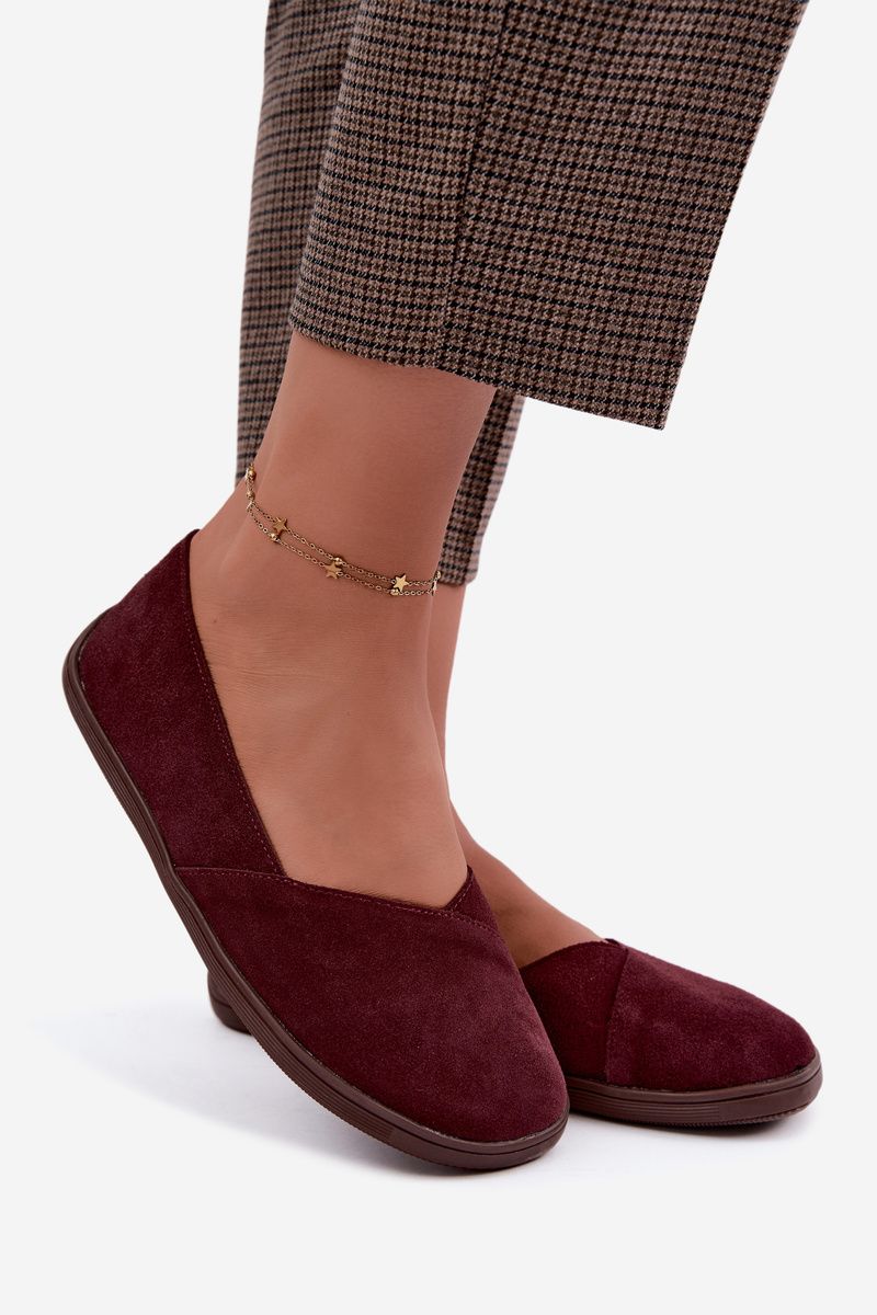 Barefoot Ballerinas aus echtem Wildleder bordeaux