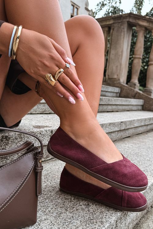 Barefoot Ballerinas aus echtem Wildleder bordeaux