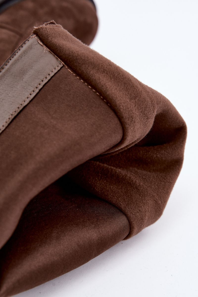 Schnürstiefel mit Plateau und Warmfutter in Braun