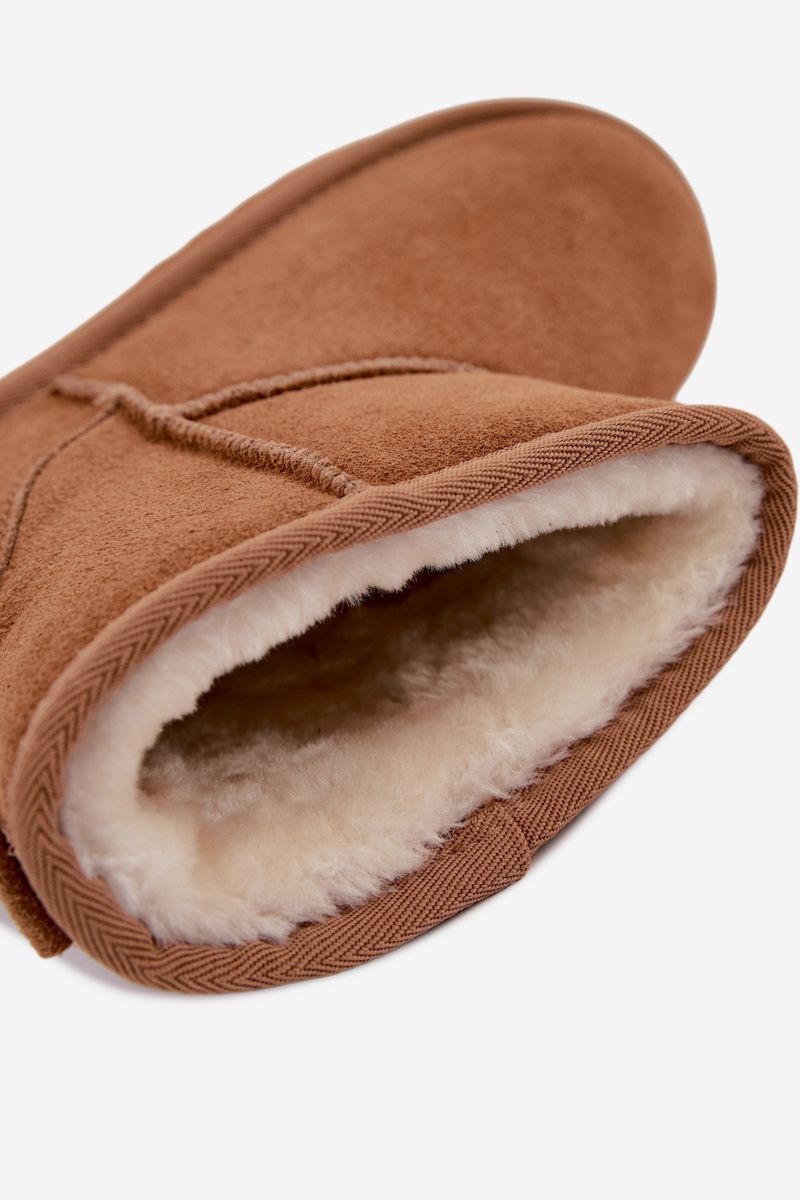 Gefütterte Schneestiefel aus Wildleder, braun