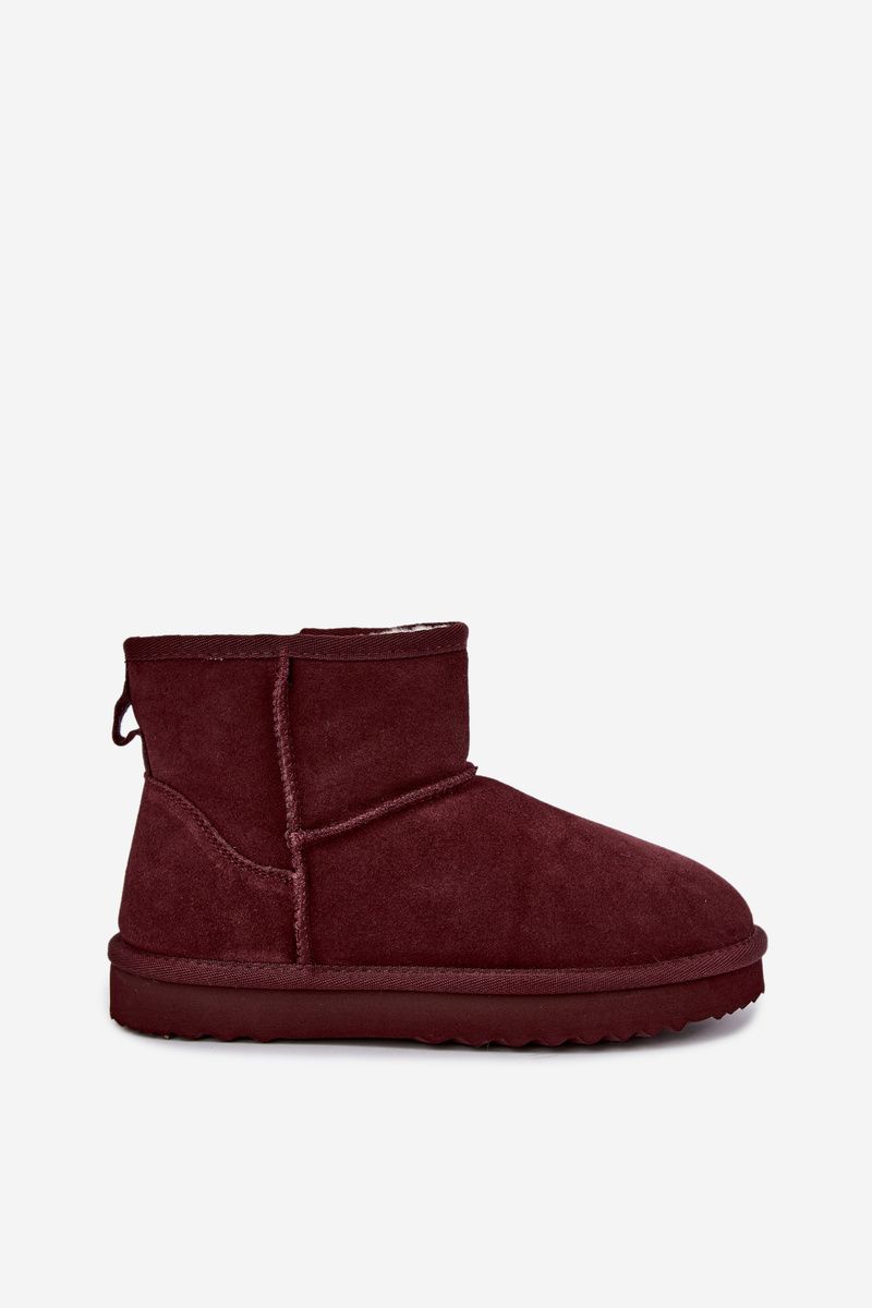 Gefütterte Wildleder-Snowboots mit Fell, bordeaux