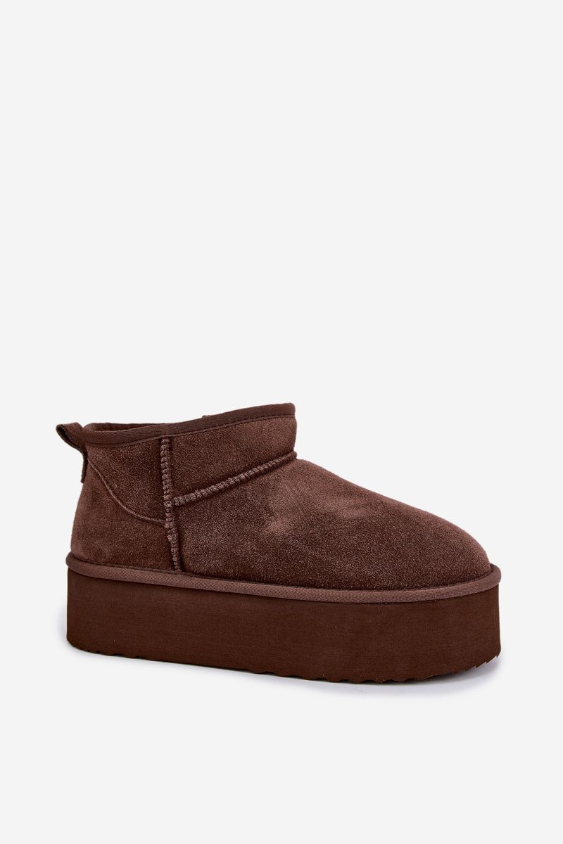 Snowboots aus echtem Wildleder in Braun