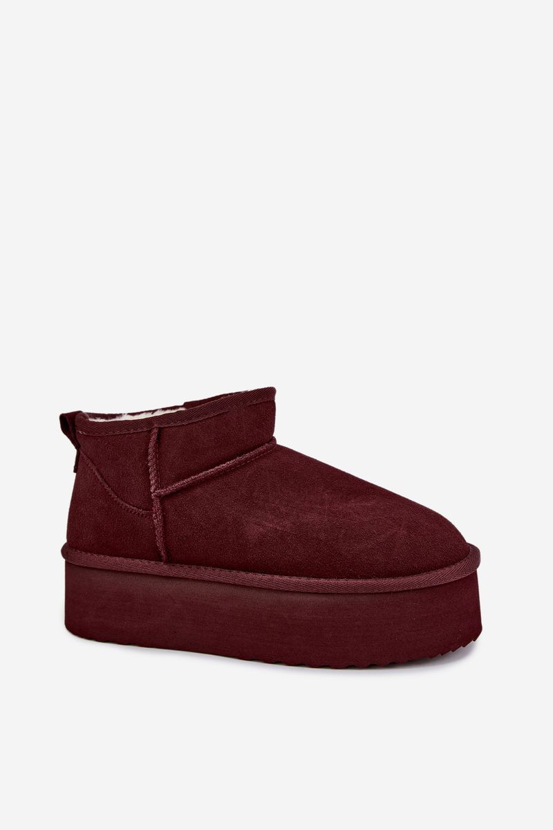 Snowboots aus echtem Veloursleder bordeaux