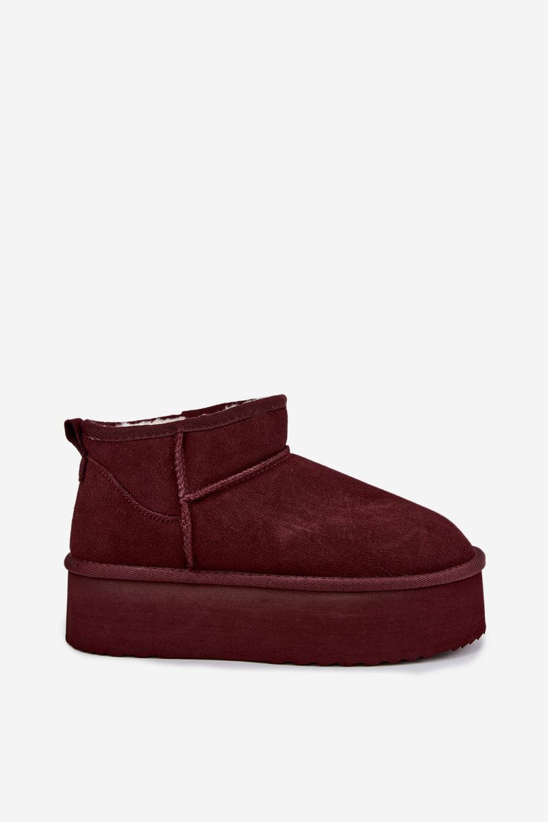 Snowboots aus echtem Veloursleder bordeaux
