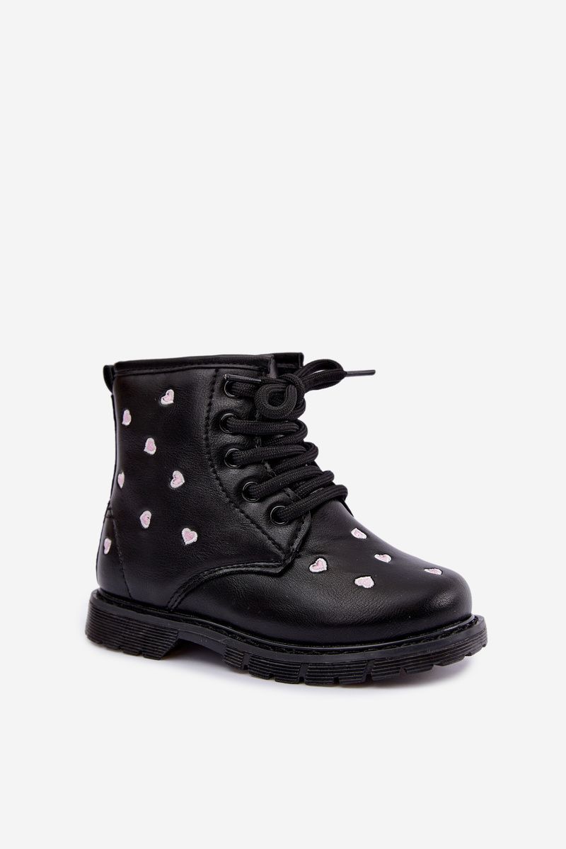 Gefütterte Mädchen-Stiefelette mit Herzchen