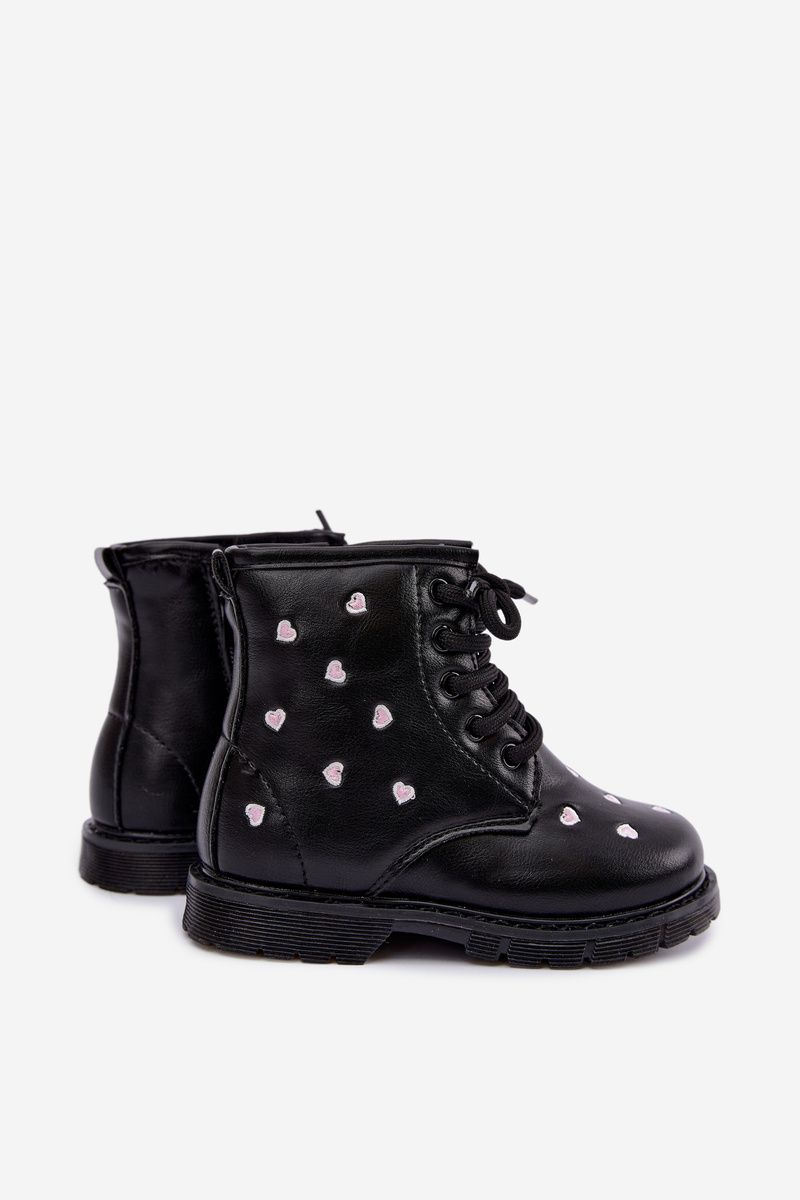 Gefütterte Mädchen-Stiefelette mit Herzchen
