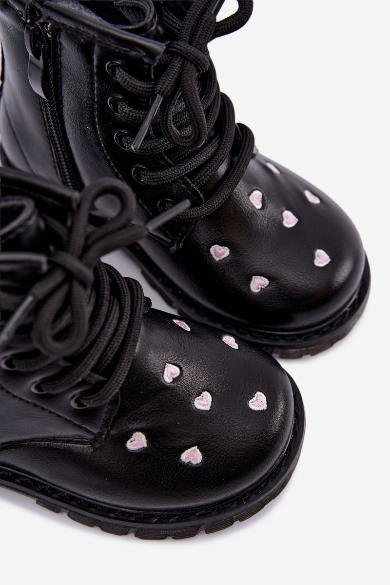 Gefütterte Mädchen-Stiefelette mit Herzchen