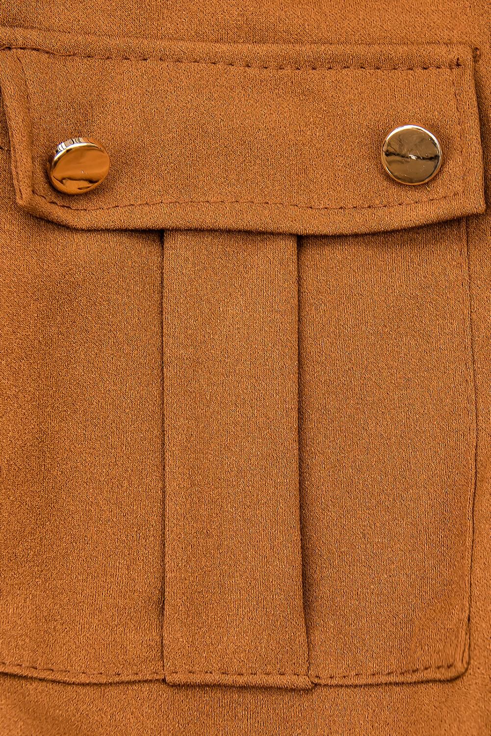 Basic Kleid mit Gürtel braun