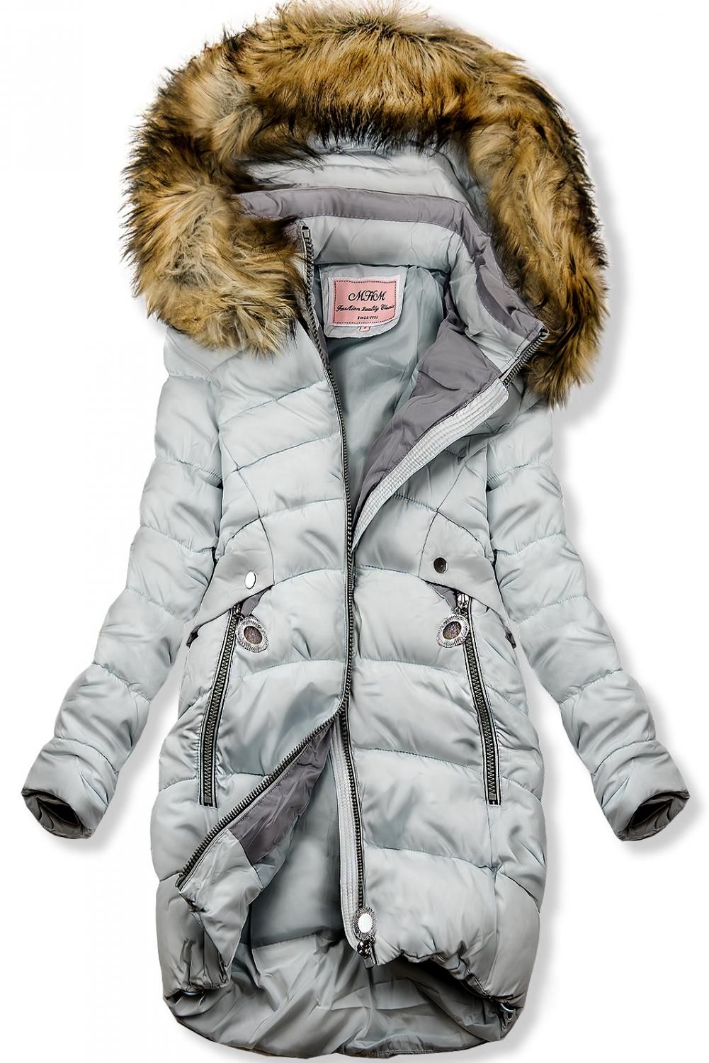 Winter Jacke mit Kapuze babyblau