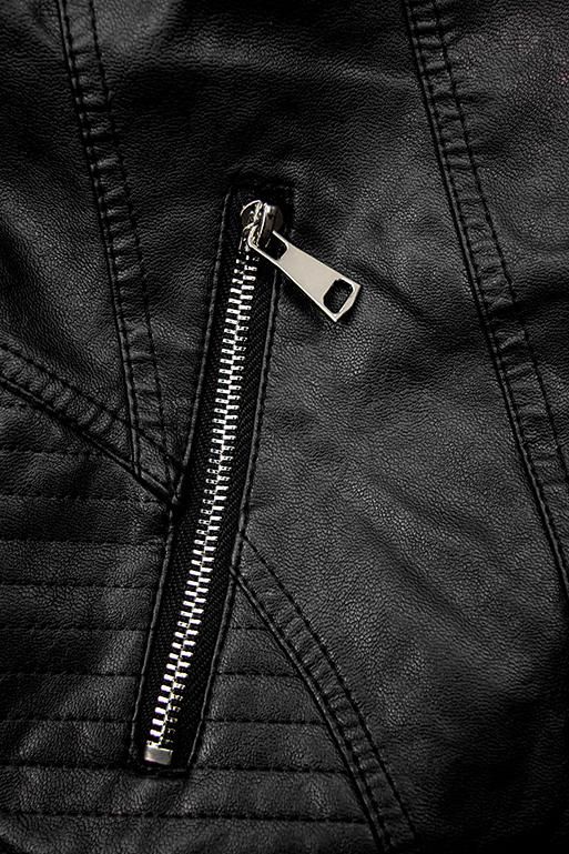 Kunstleder mit gemustertem Futter Schwarz