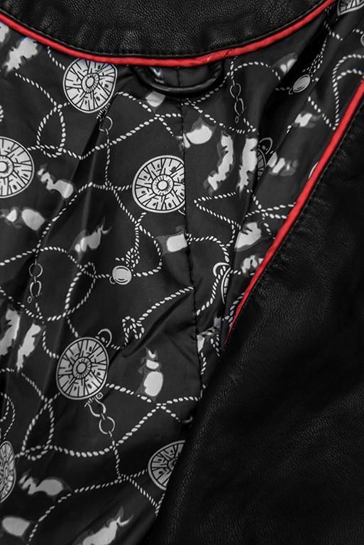 Kunstlederjacke mit schrägem Reißverschluss