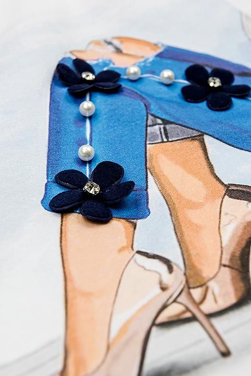 Weißes T-Shirt mit Aufdruck JEANS